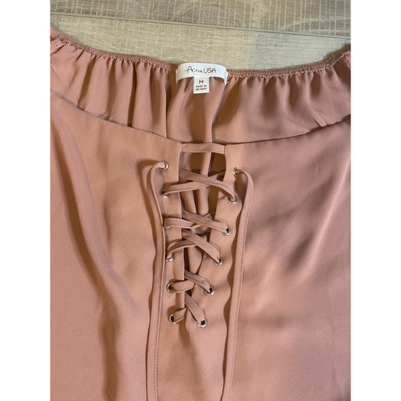 Never worn! Off the shoulder boho top 🤩 lace up - Picture 2 of 2